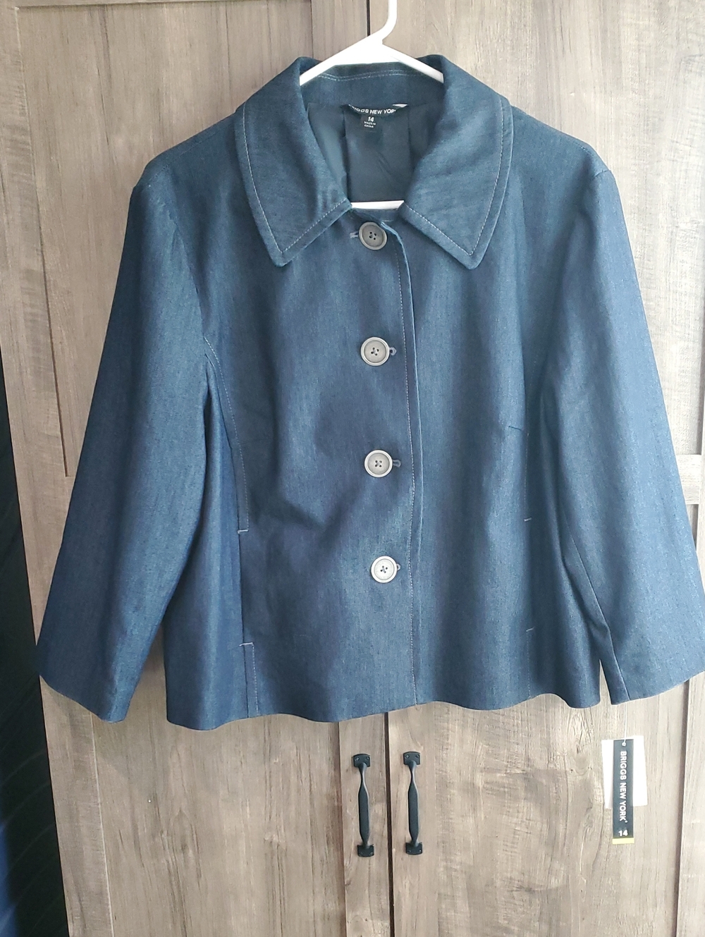 Briggs New York Dark Blue Button-Front Women's Blazer Jacket